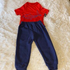 NWT MARVEL SPIDERMAN blue pants & CARIBBEAN JOE T-shirt Boys Sz 5/6 NWT